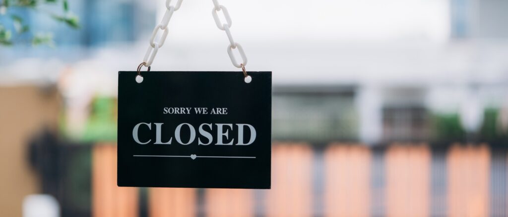 Close the sign board outside of the cafe before going inside.